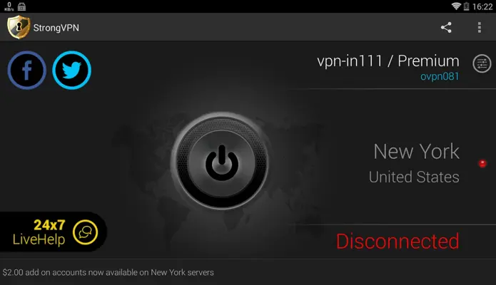 StrongVPN android App screenshot 1